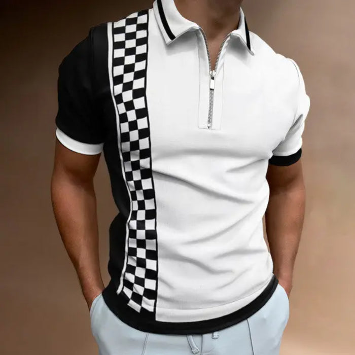 Men's Vintage Totem Print Polo T-Shirt