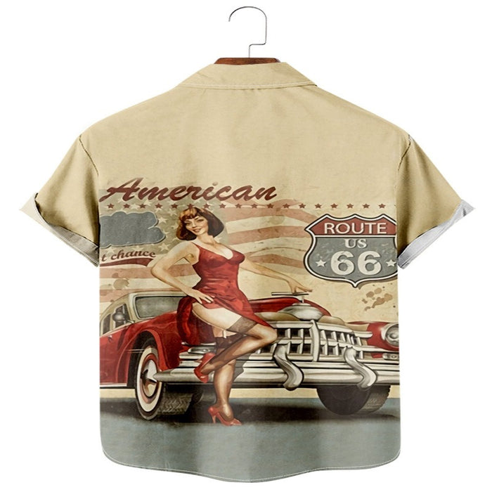 Route 66 Print Men's Casual T-Shirt