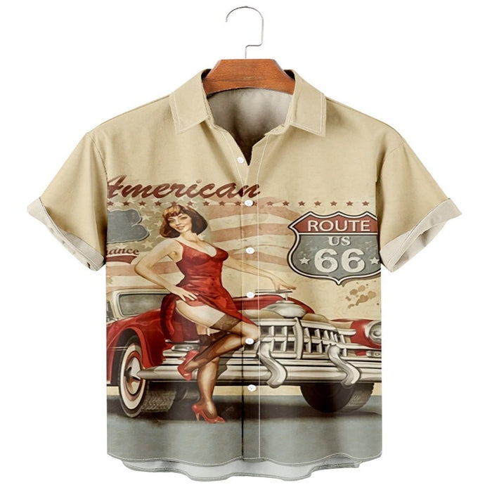 Route 66 Print Men's Casual T-Shirt