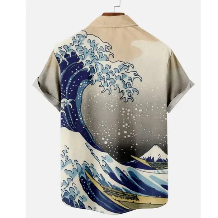 Surf Beach Print Short Sleeve T-Shirt