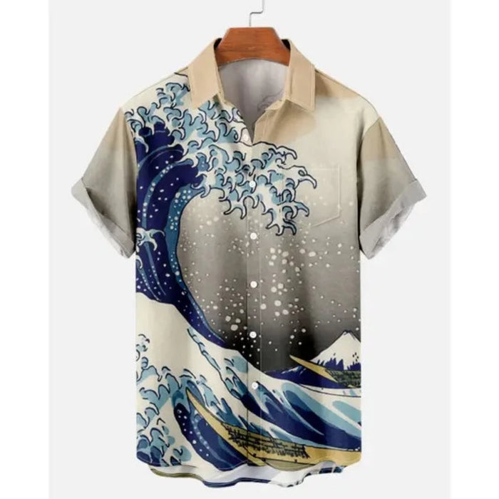 Surf Beach Print Short Sleeve T-Shirt