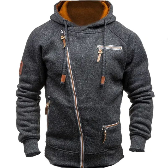 Asymmetrical Zip Hooded Sweatshirt