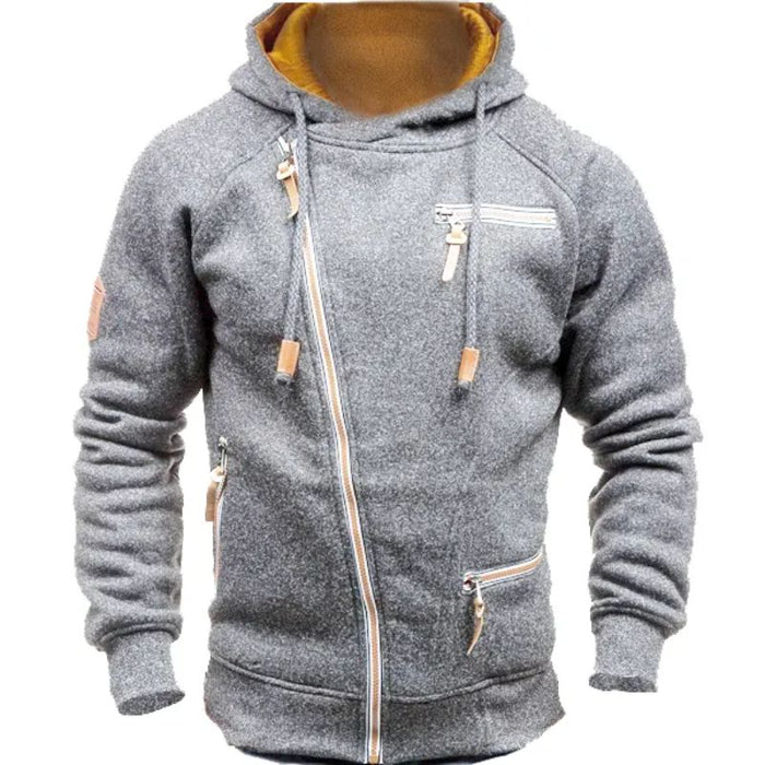 Asymmetrical Zip Hooded Sweatshirt