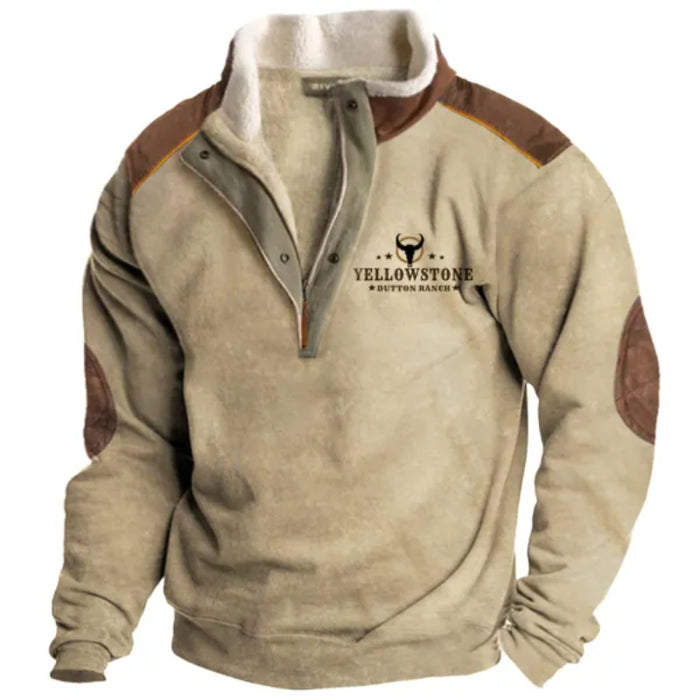 Men's Yellowstone Zipper Stand Collar Sweatshirt