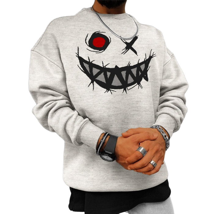 Smiley Print Casual Men's Sweatshirt