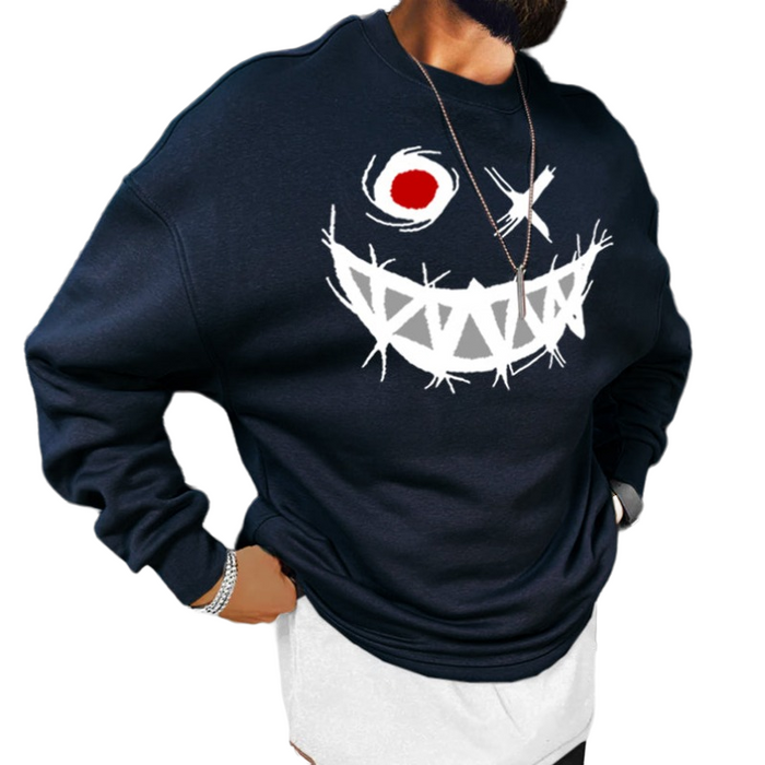 Smiley Print Casual Men's Sweatshirt