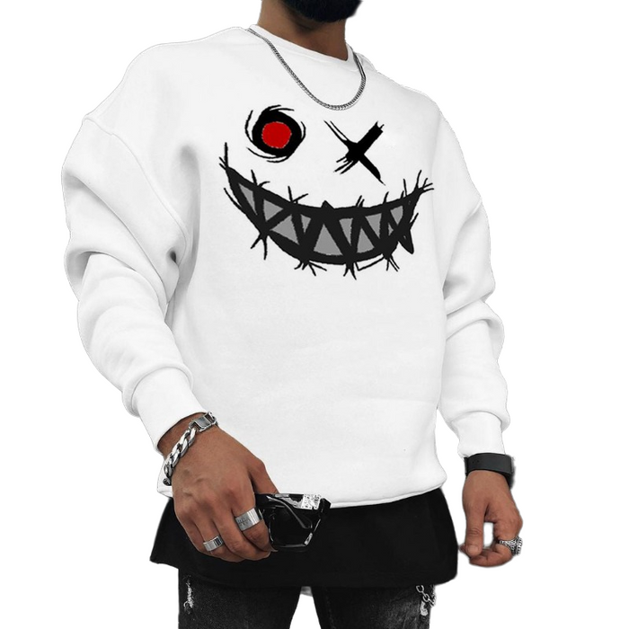 Smiley Print Casual Men's Sweatshirt